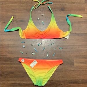 NWT Rainbow swim suit bikini medium Aeropostale